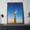 Lighthouse With Starry Night Framed Poster