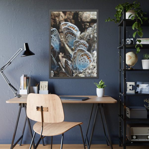 93831-66.jpg Blue Butterflies Framed Poster