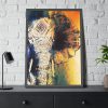 93831-71.jpg Drawing Elephant Colorful Color Framed Poster