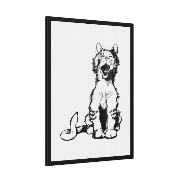 93831-81.jpg Illustration of Yawning Cat Framed Poster