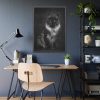 Black Silver Maine Coon Cat Sitting Framed Poster