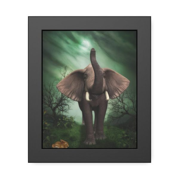 93835.jpg Elephant Hare Trees Fantasy Framed Poster