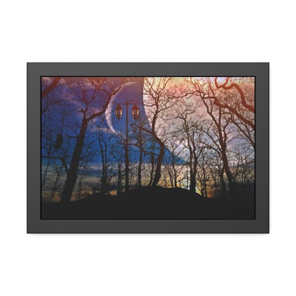 93843-8.jpg Full Moon and Forest Night Darkness Framed Poster