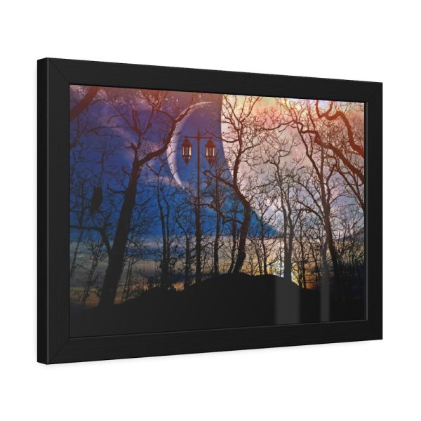 93843-9.jpg Full Moon and Forest Night Darkness Framed Poster