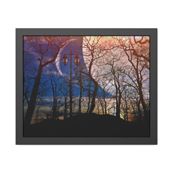 93845-8.jpg Full Moon and Forest Night Darkness Framed Poster