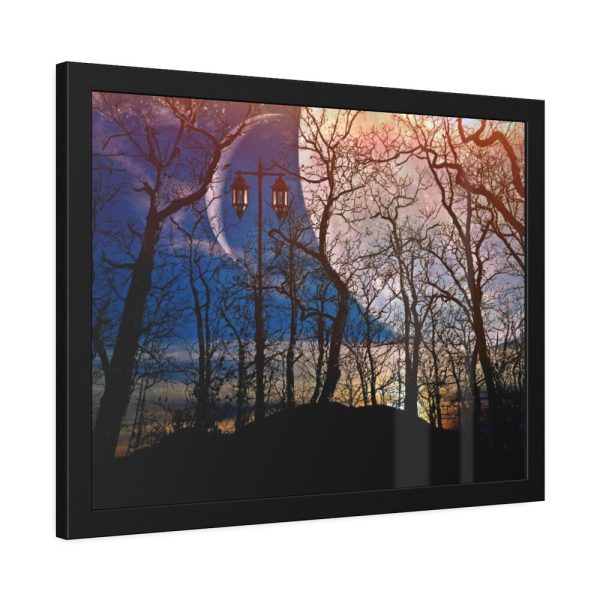 93846-9.jpg Full Moon and Forest Night Darkness Framed Poster