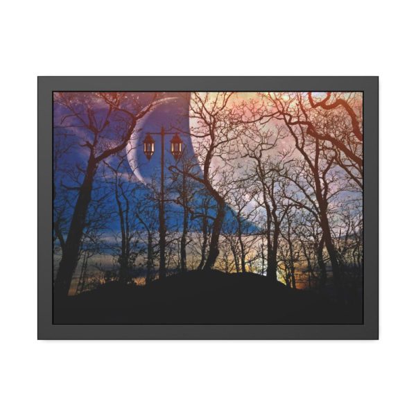 93847-8.jpg Full Moon and Forest Night Darkness Framed Poster