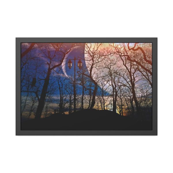 93848-8.jpg Full Moon and Forest Night Darkness Framed Poster