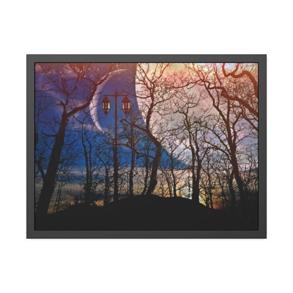 93850-8.jpg Full Moon and Forest Night Darkness Framed Poster