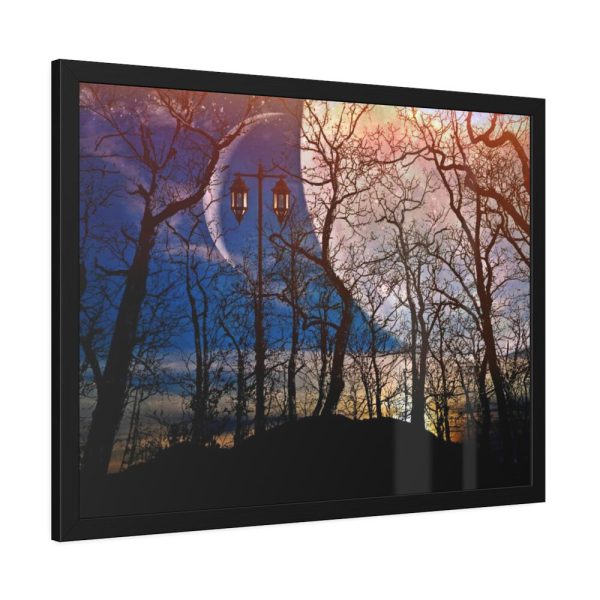 93850-9.jpg Full Moon and Forest Night Darkness Framed Poster