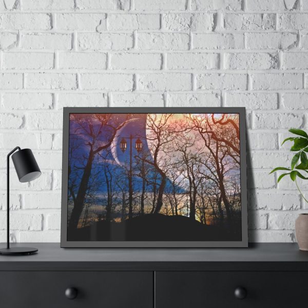 93851-11.jpg Full Moon and Forest Night Darkness Framed Poster