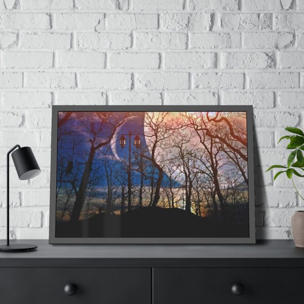 93853-11.jpg Full Moon and Forest Night Darkness Framed Poster