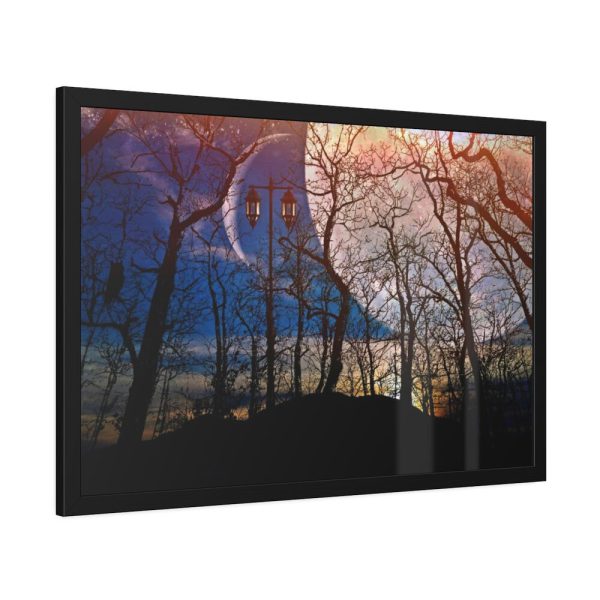 93853-9.jpg Full Moon and Forest Night Darkness Framed Poster