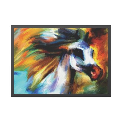 Horse in Abstract Digital Art Framed Poster