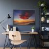 93854-1002.jpg Red Sky at Morning with Ocean Framed Poster