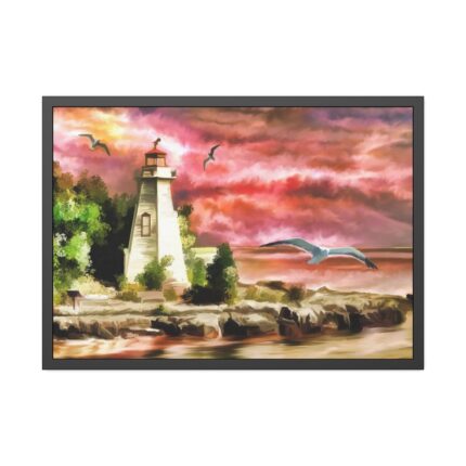 Lighthouse Art by Santiago Lopez Ballesteros Framed Poster