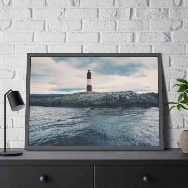 93854-1031.jpg Antarctic Lighthouse Tierra Del Fuego South America Framed Poster