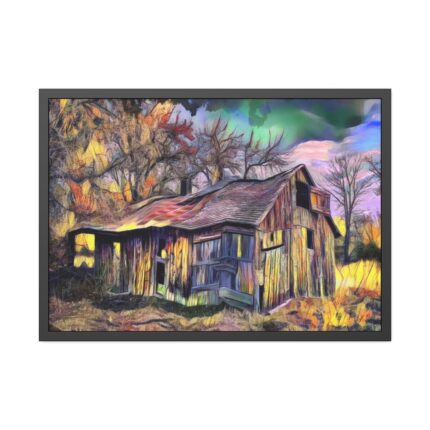 Shed Shack House Woden Framed Poster