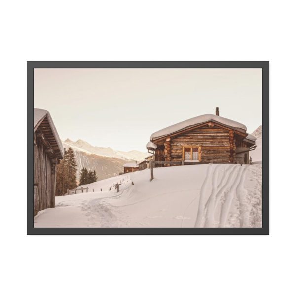 Cabin in the Winter Framed Poster