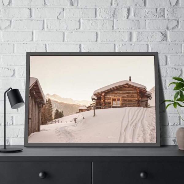 Cabin in the Winter Framed Poster