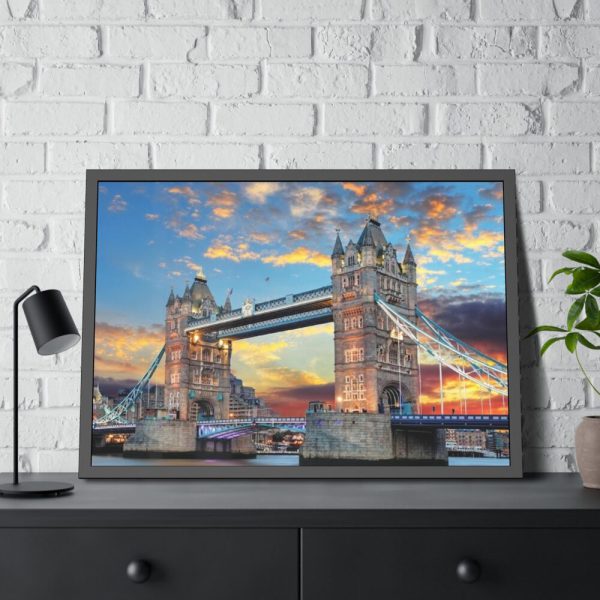 93854-1079.jpg Bridge Thames River Historic Landmark Framed Poster