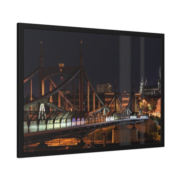 93854-1081.jpg Bridge and Church Framed Poster