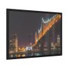 93854-1089.jpg A Well-lit Bridge at Nightfall Across the Waters Framed Poster