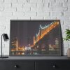 93854-1091.jpg A Well-lit Bridge at Nightfall Across the Waters Framed Poster