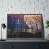 93854-1143.jpg Full Moon and Forest Night Darkness Framed Poster