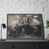 93854-259.jpg Big Elephant with Two Lion Framed Poster