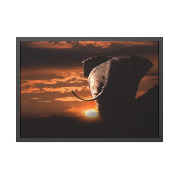 93854-268.jpg Elephant and Yellow Sky Framed Poster