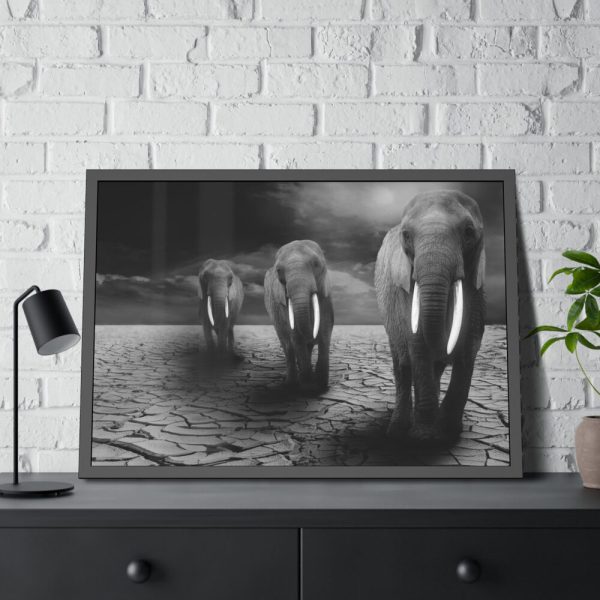 Elephants in Africa, Safari Framed Poster