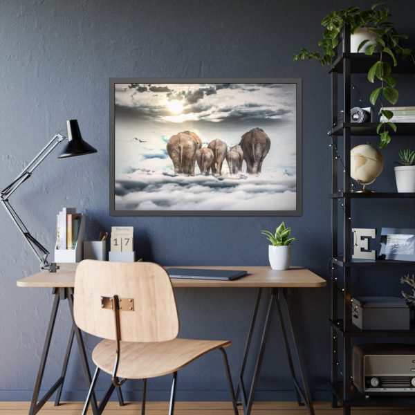 93854-278.jpg Elephants on the Clouds Framed Poster