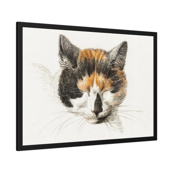 93854-281.jpg Head of a Calico Cat with Closed Eyes by Jean Bernard Framed Poster
