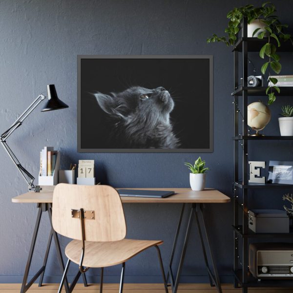 Cute Gray Cat Framed Poster