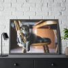 93854-343.jpg Beautiful Cat on Chair Framed Poster