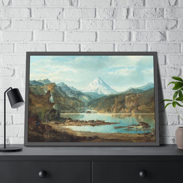 93854-391.jpg Mountain Landscape with Indians by John Mix Stanley Framed Poster