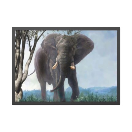 Art Painting Elephant Nature Framed Poster