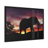 93854-457.jpg Elephant and Sunset in Africa Framed Poster
