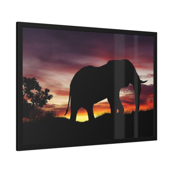 93854-457.jpg Elephant and Sunset in Africa Framed Poster