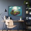 Elephant and Giraffe Illustration Framed Poster