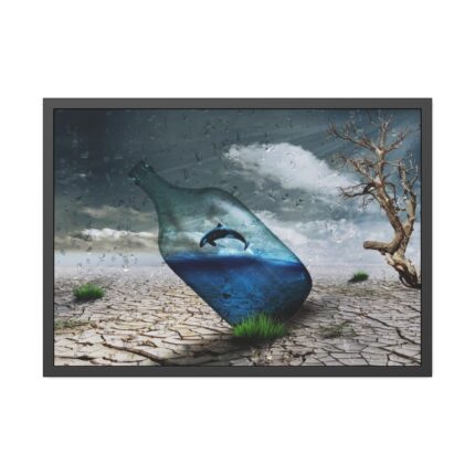 Bottle Dolphin in Desert Framed Poster