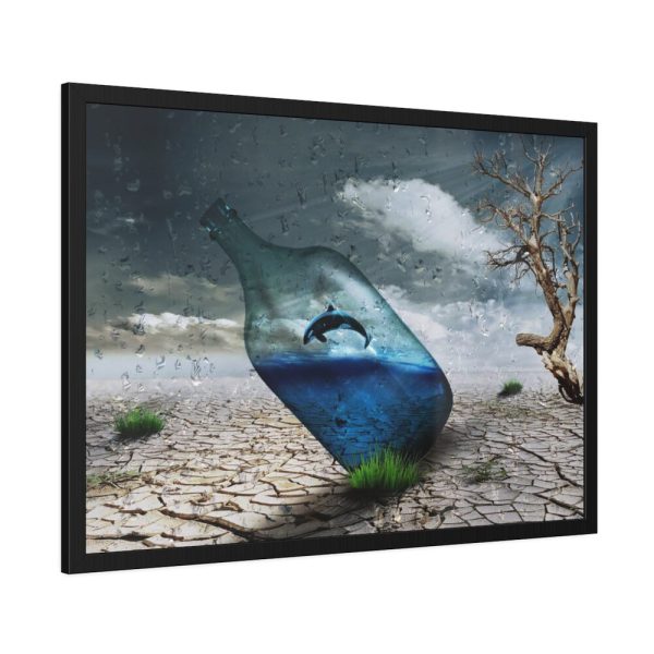 93854-505.jpg Bottle Dolphin in Desert Framed Poster