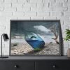93854-507.jpg Bottle Dolphin in Desert Framed Poster