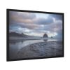 Misty View of the Mountain and Beach Framed Poster