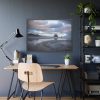 Misty View of the Mountain and Beach Framed Poster