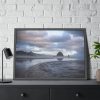 Misty View of the Mountain and Beach Framed Poster