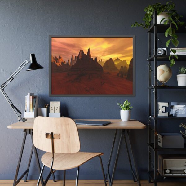 93854-562.jpg Desert, Mountains and Sky Framed Poster