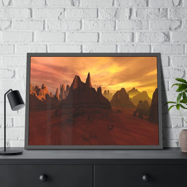 93854-563.jpg Desert, Mountains and Sky Framed Poster