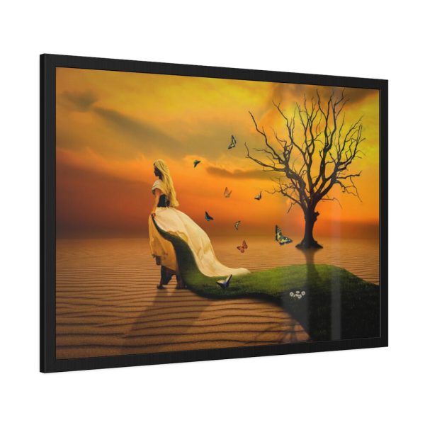 93854-569.jpg Woman in Desert on the Sand Framed Poster